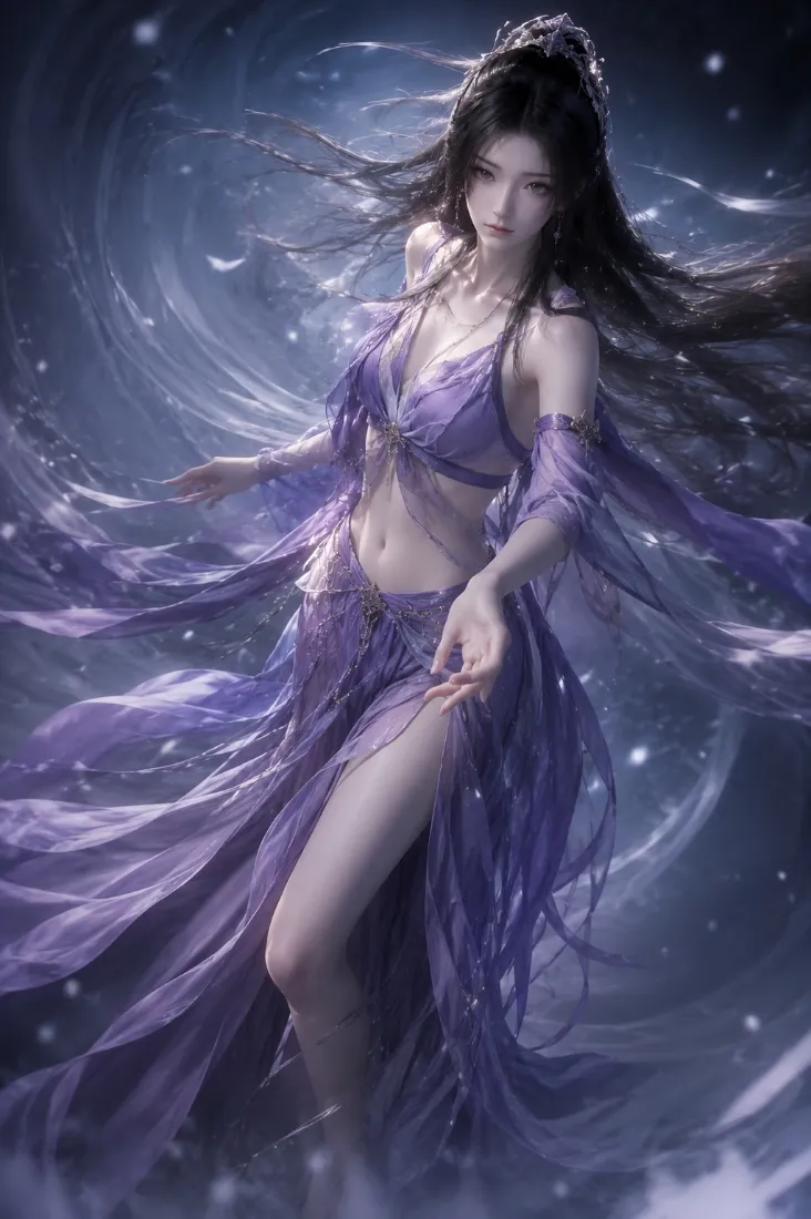 紫灵手机壁纸｜星河飘带背景图片 - 凡人修仙传仙侠角色「哲风壁纸」