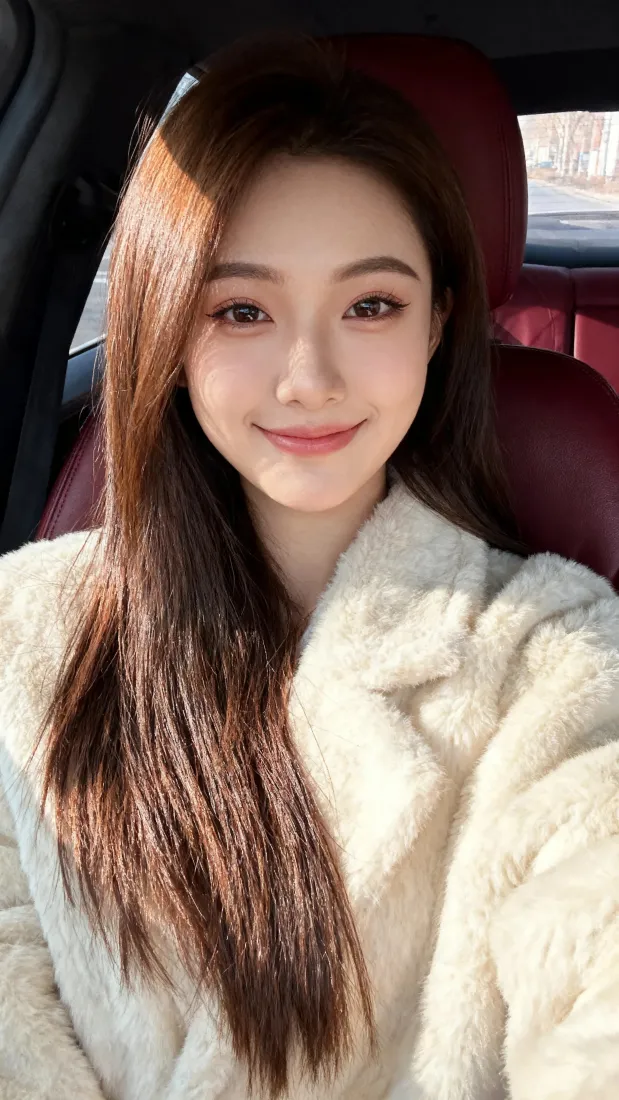 长发少女手机壁纸｜车内场景背景图片 - 甜美日常自拍「哲风壁纸」