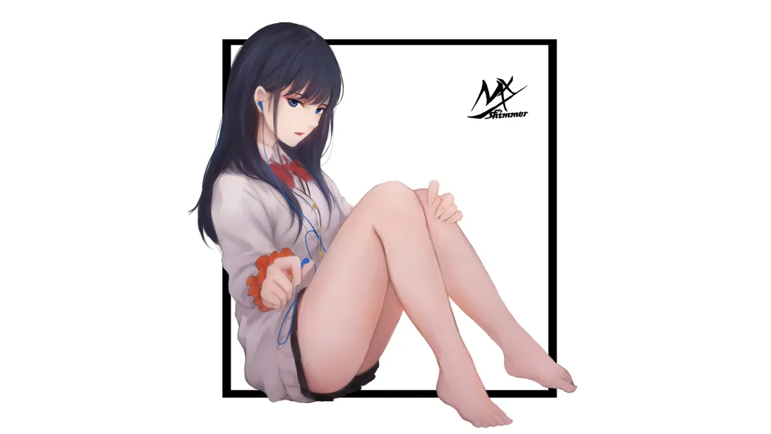 4k宝多六花壁纸｜碧蓝航线联动背景图片 - 校服坐姿少女「哲风壁纸」