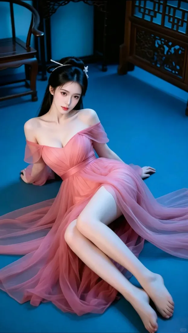 古风美女手机壁纸｜粉色纱裙背景图片 - 古风室内清冷人像写真「哲风壁纸」