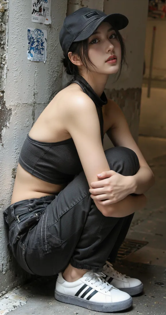 酷飒美女手机壁纸｜街头小巷背景图片 - 潮流穿搭写真「哲风壁纸」