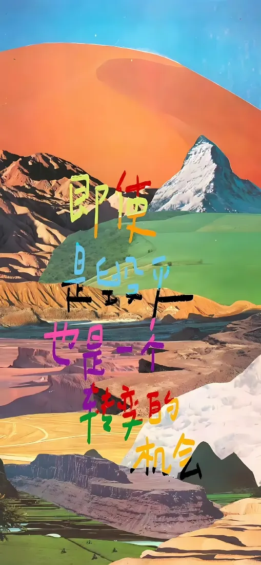 励志文字插画手机壁纸｜山川风景背景图片 - 治愈正能量「哲风壁纸」
