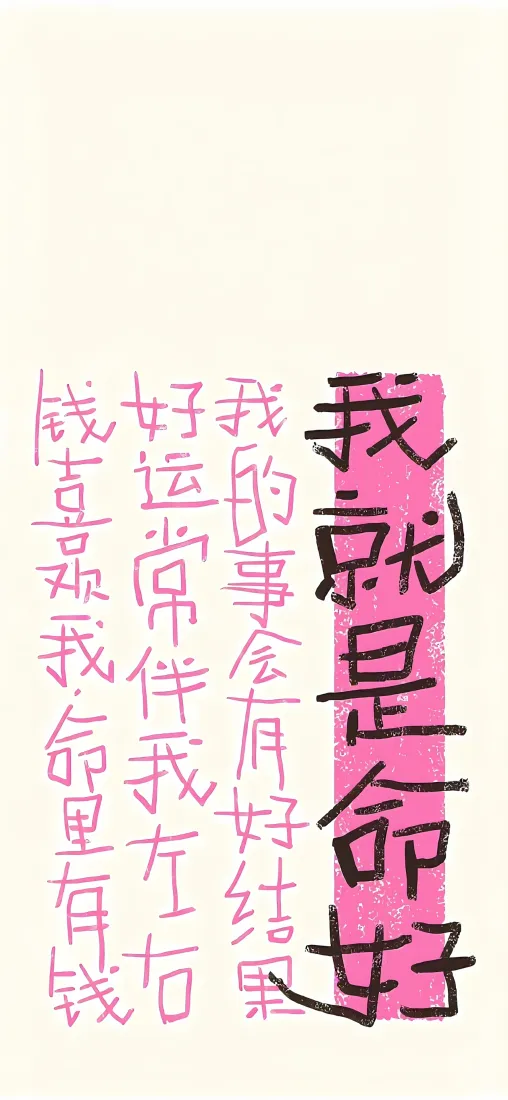 我就是命好手机壁纸｜简约文字背景图片 - 励志正能量祝福「哲风壁纸」