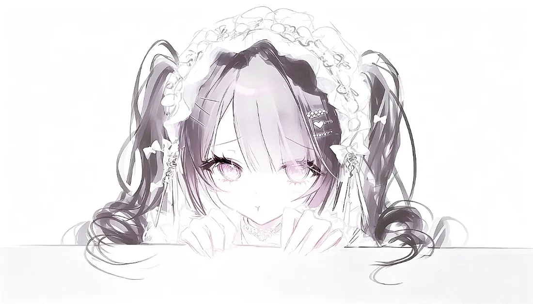 2k双马尾软萌少女壁纸｜粉白二次元背景图片 - 宅系插画「哲风壁纸」