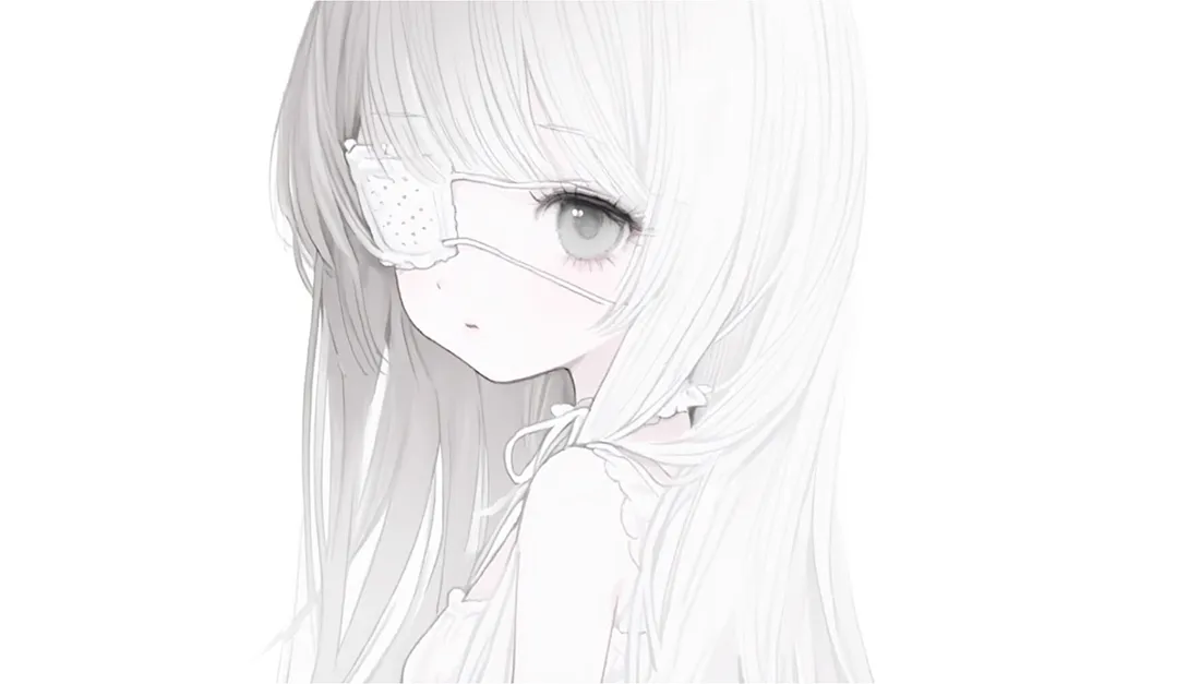 2k眼罩少女壁纸｜二次元简约背景图片 - 萌系忧郁宅风「哲风壁纸」