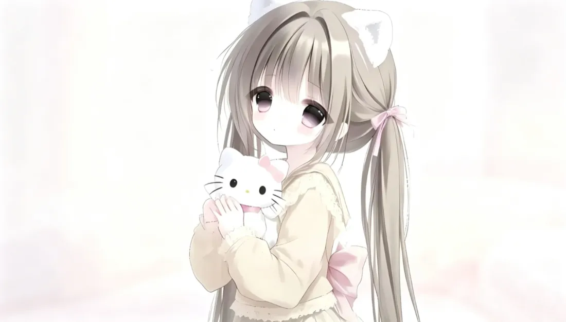 2k猫耳少女壁纸｜抱Kitty萌系背景图片 - 二次元宅系「哲风壁纸」