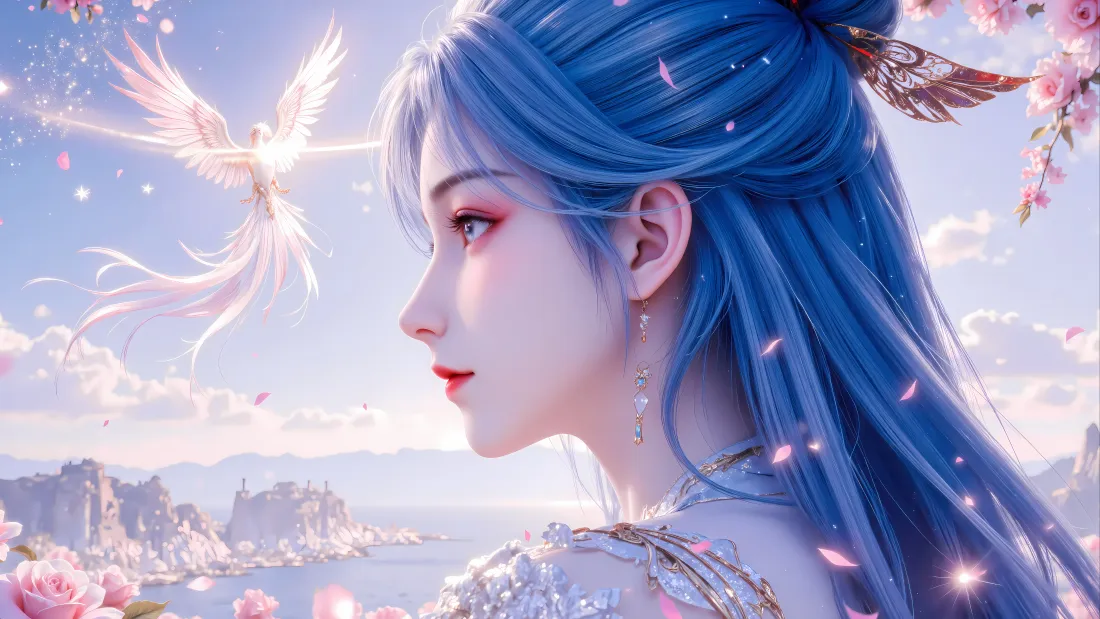 6k王冬儿壁纸｜斗罗大陆2绝世唐门背景图片 - 蓝发少女「哲风壁纸」