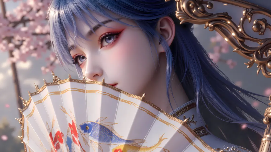 6k王冬儿壁纸｜斗罗大陆2绝世唐门背景图片 - 持扇桃花「哲风壁纸」