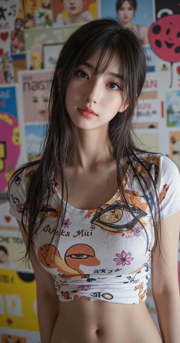 齐刘海长发美女手机壁纸｜复古海报背景图片 - 氛围感写真「哲风壁纸」