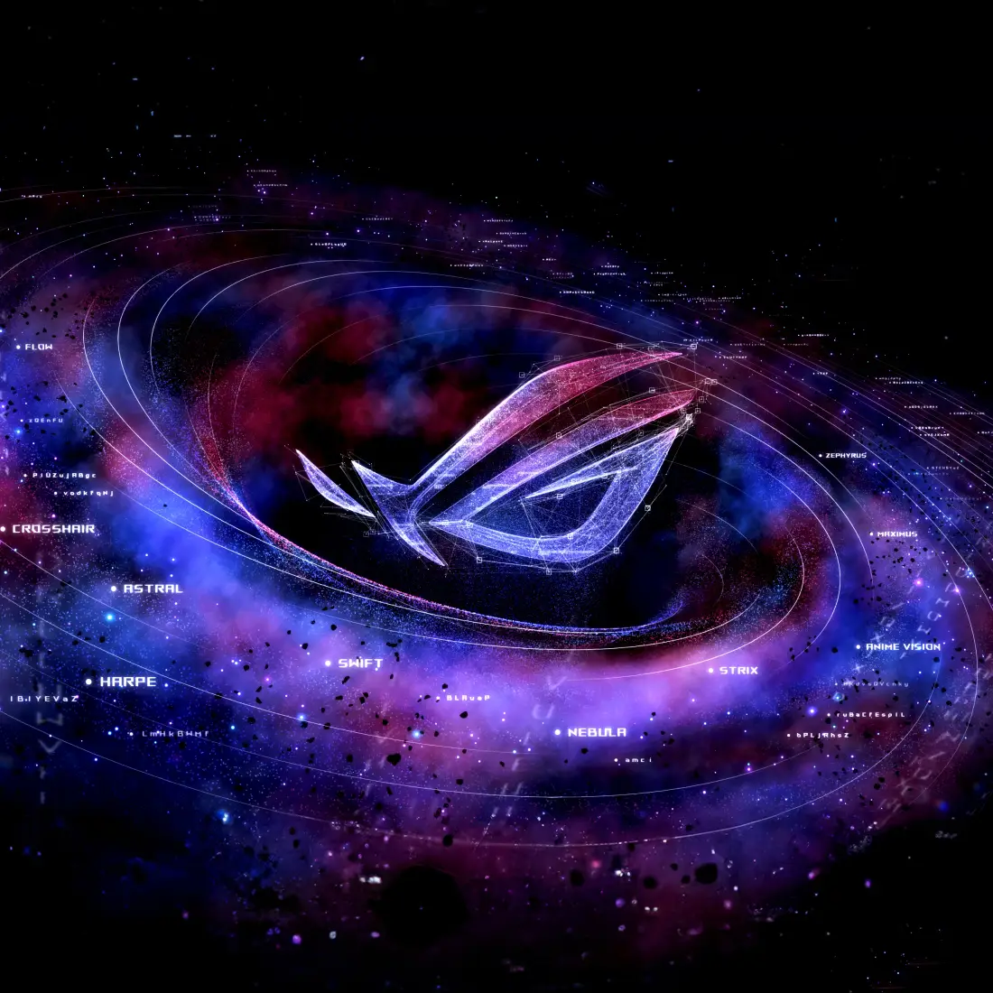 ROG手机壁纸｜科幻星云背景图片 - 酷炫科技败家之眼标识「哲风壁纸」