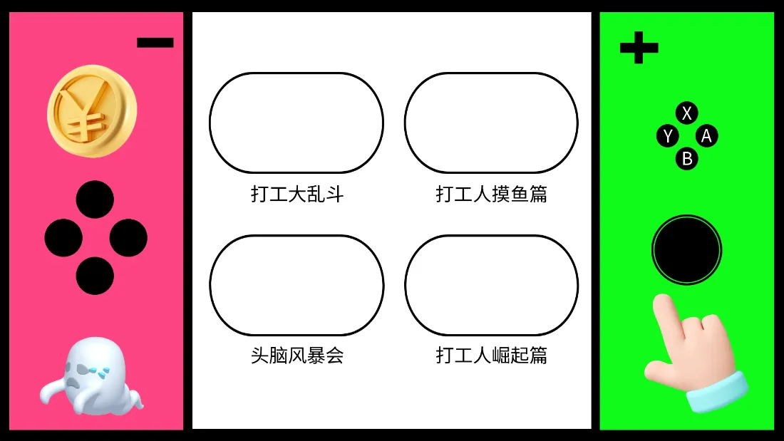 2k打工人趣味游戏壁纸｜搞怪掌机界面背景图片 - 幽默搞笑「哲风壁纸」