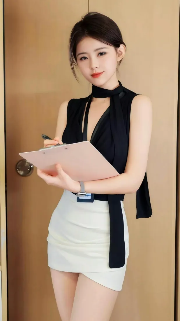 职场气质美女手机壁纸｜室内背景图片 - 干练优雅穿搭「哲风壁纸」