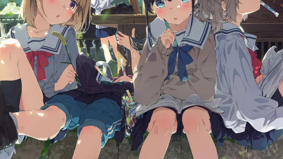 2k水手服JK壁纸｜夏日校园背景图片 - 治愈日系插画「哲风壁纸」