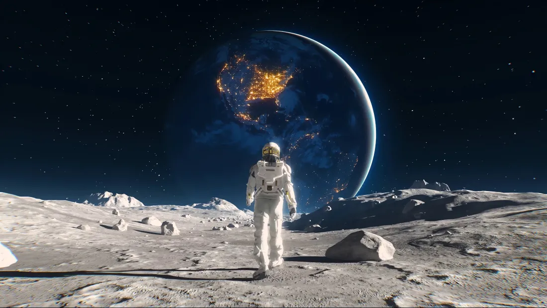 4k宇航员壁纸｜月球宇宙背景图片 - 浩瀚星空场景「哲风壁纸」
