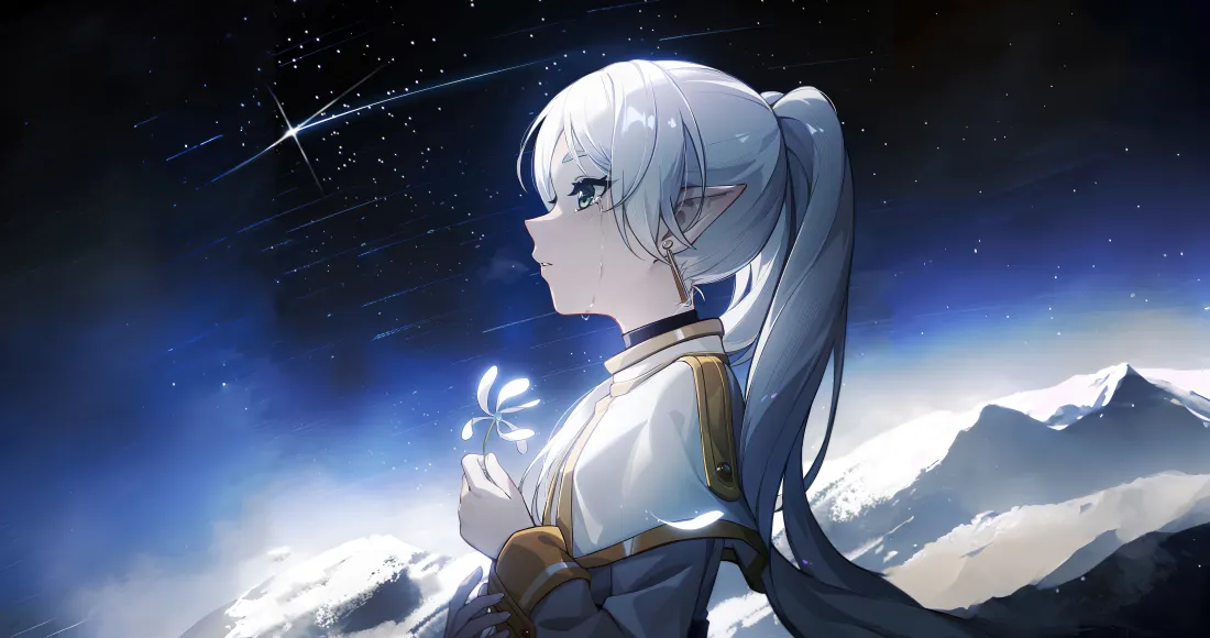 6k芙莉莲壁纸｜星空雪山背景图片 - 4k超清二次元「哲风壁纸」