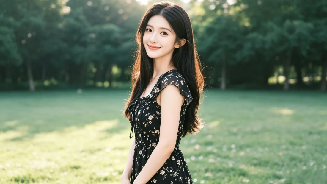 3k甜美少女壁纸｜户外草坪背景图片 - 清新森系写真「哲风壁纸」