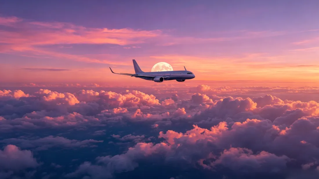 3k高空飞机壁纸｜云海日落晚霞背景图片 - 浪漫风景「哲风壁纸」