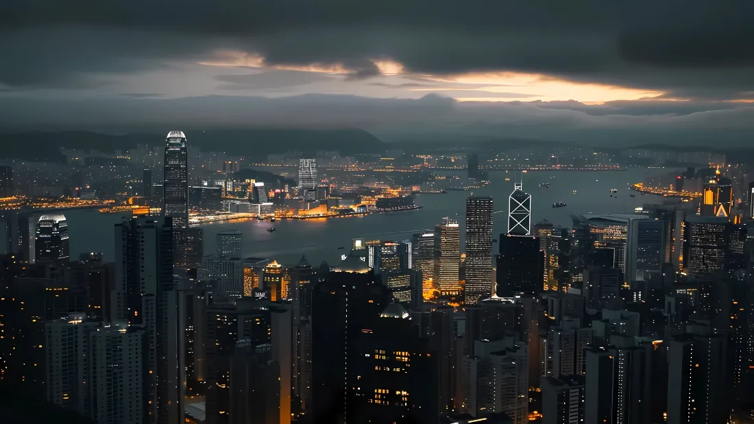 2k香港维多利亚港壁纸｜城市夜景背景图片 - 暮色治愈风光「哲风壁纸」
