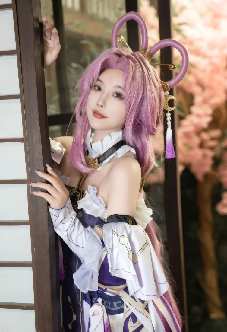 符玄cos手机壁纸｜樱花日式背景图片 - 性感美女模特「哲风壁纸」