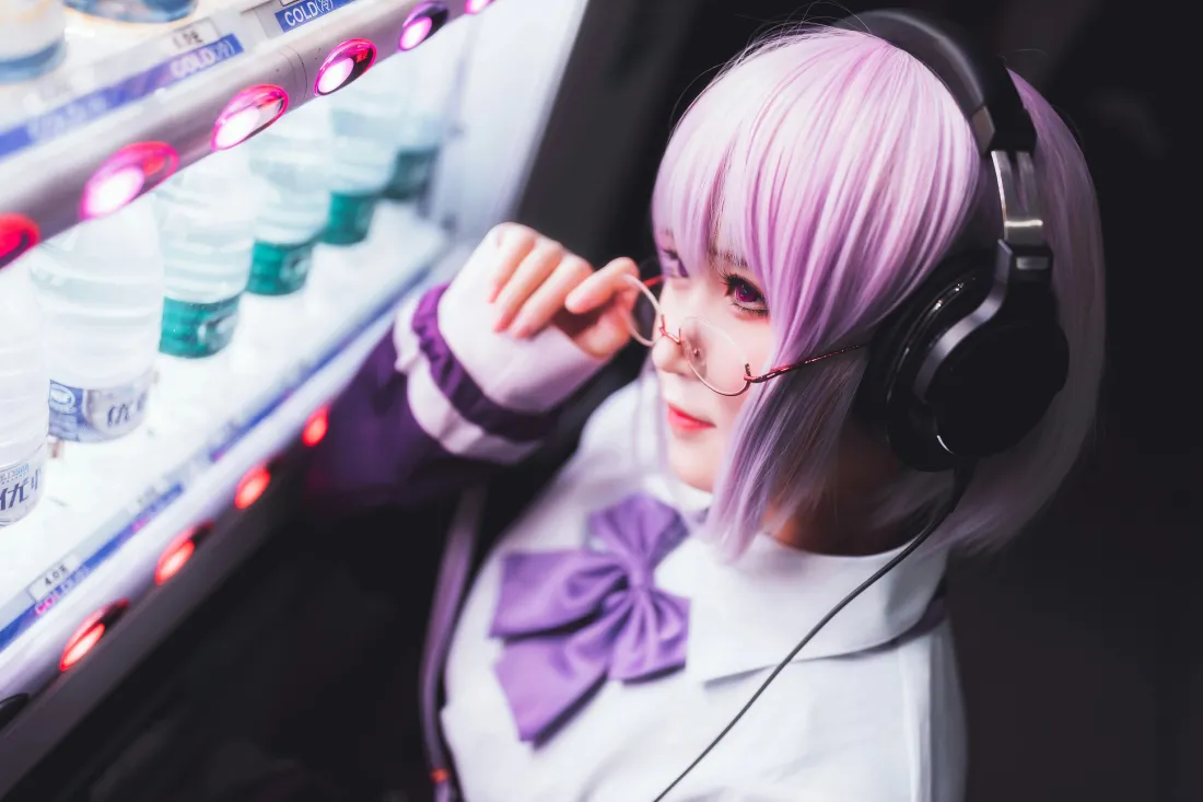 7k新条茜壁纸｜紫白校服cos少女背景图片 - 三度_69「哲风壁纸」