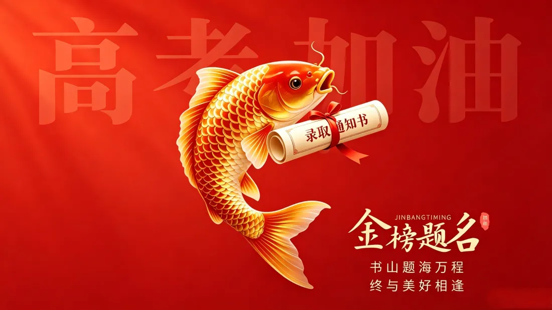 3k高考锦鲤壁纸｜喜庆红色背景图片 - 金榜题名高考祝福「哲风壁纸」