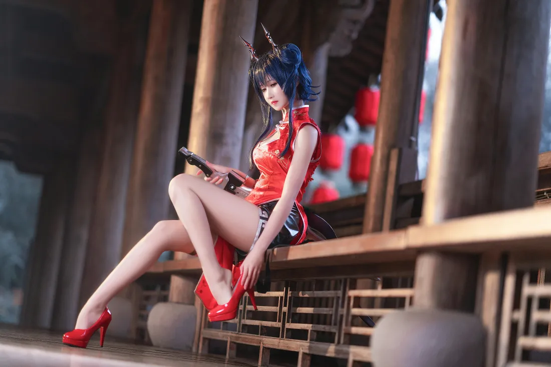 5k岁红霞陈壁纸｜红色旗袍古风背景图片 - 三度_69cosplay「哲风壁纸」