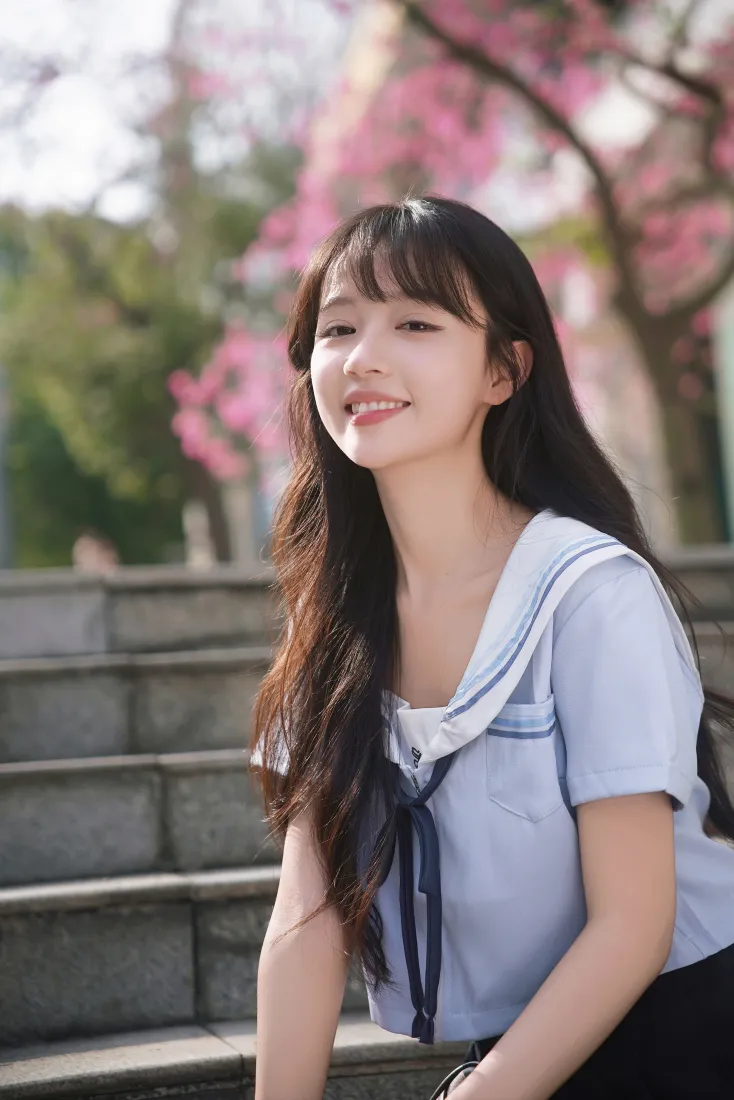 青春少女手机壁纸｜樱花校园背景图片 - 青春活力「哲风壁纸」