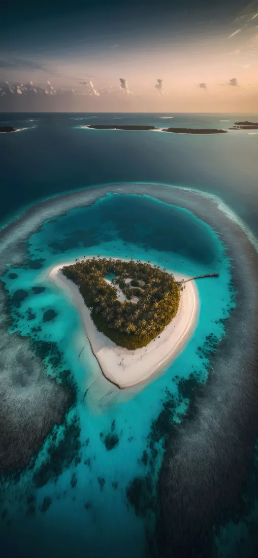 热带海岛手机壁纸｜碧海珊瑚礁背景图片 - 治愈自然风景「哲风壁纸」