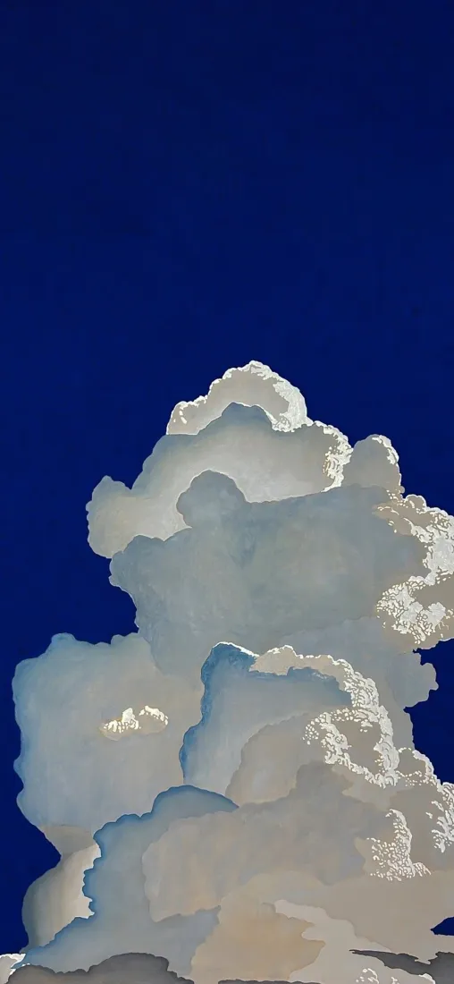盛夏积云手机壁纸｜克莱因蓝天空背景图片 - 清爽夏日风景「哲风壁纸」
