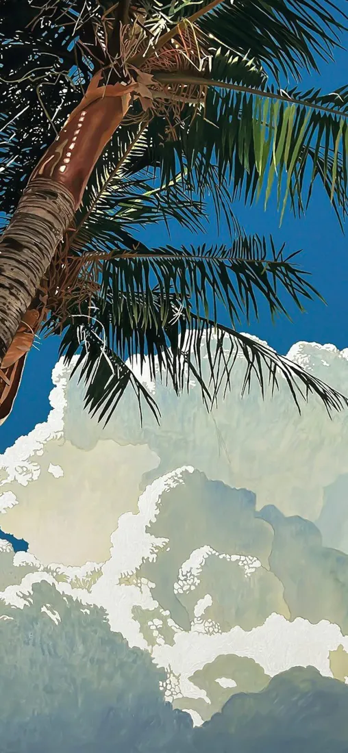 海岛椰林手机壁纸｜热带晴空背景图片 - 夏日海滨风光「哲风壁纸」
