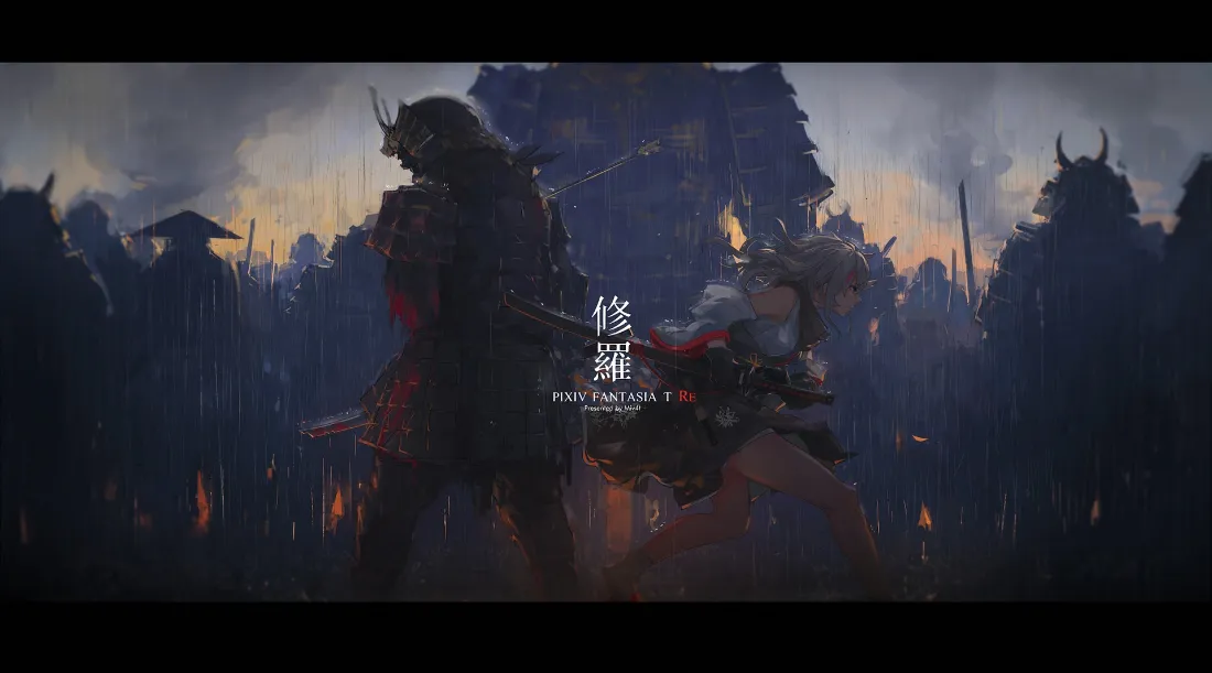 2k古风武士壁纸｜战场黄昏背景图片 - 骑马军队剪影「哲风壁纸」