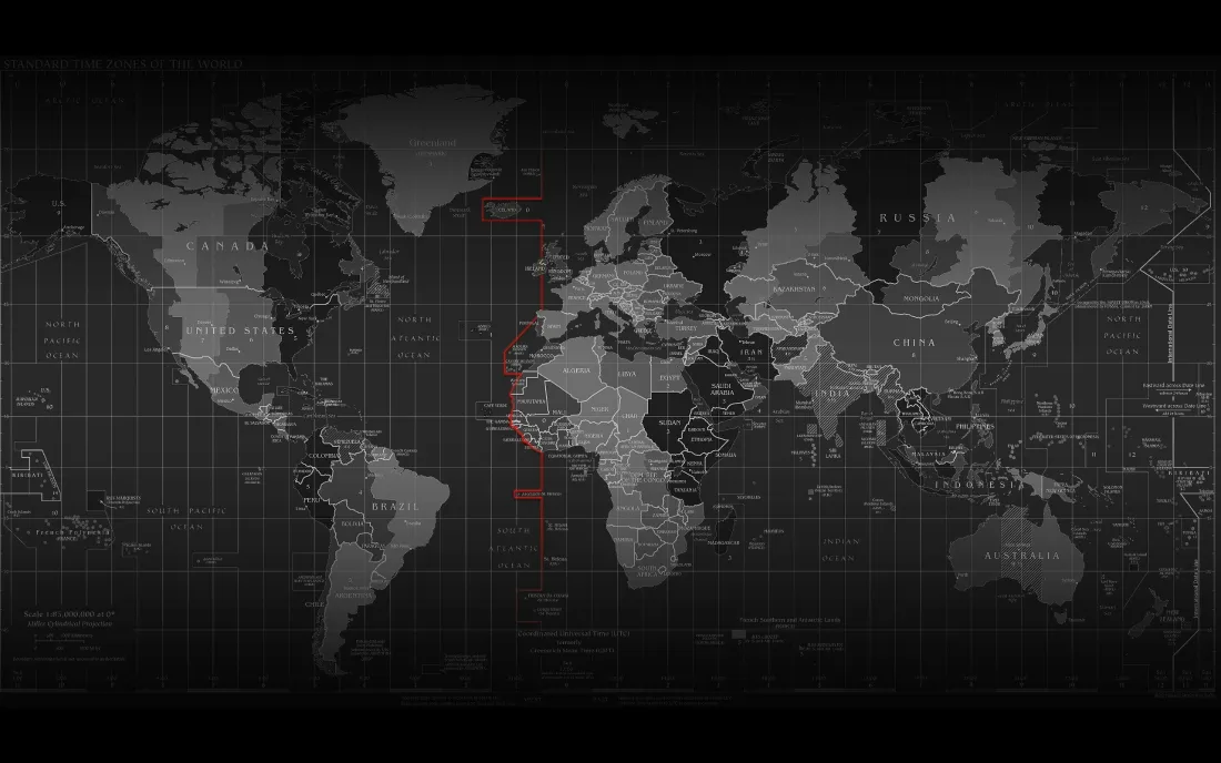 3k世界地图壁纸｜暗系科技背景图片 - 商务简约「哲风壁纸」