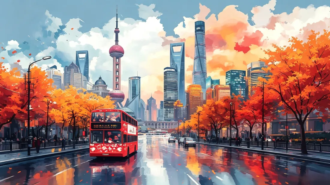 3k上海东方明珠壁纸｜秋日城市街景背景图片 - 雨后风光「哲风壁纸」