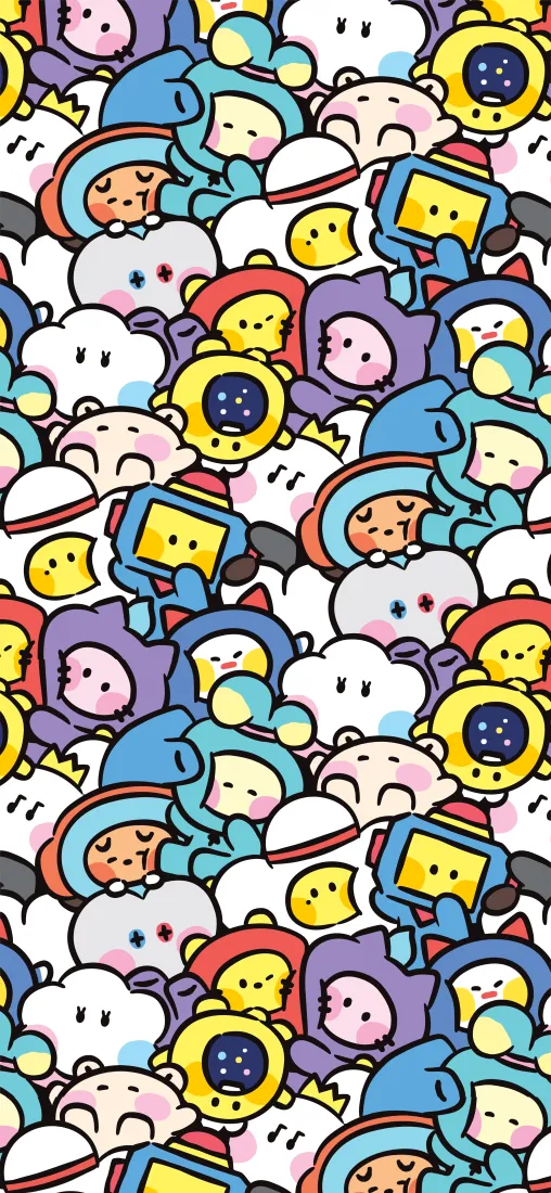 Q版卡通小人手机壁纸｜可爱插画背景图片 - 治愈风格「哲风壁纸」