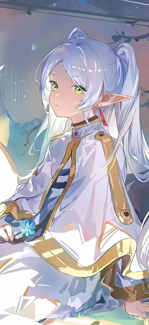 葬送的芙莉莲手机壁纸｜绿色森林背景图片 - 精灵少女「哲风壁纸」