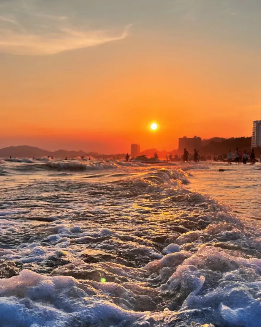 海边日落手机壁纸｜海浪海岸背景图片 - 暖调黄昏自然美景「哲风壁纸」