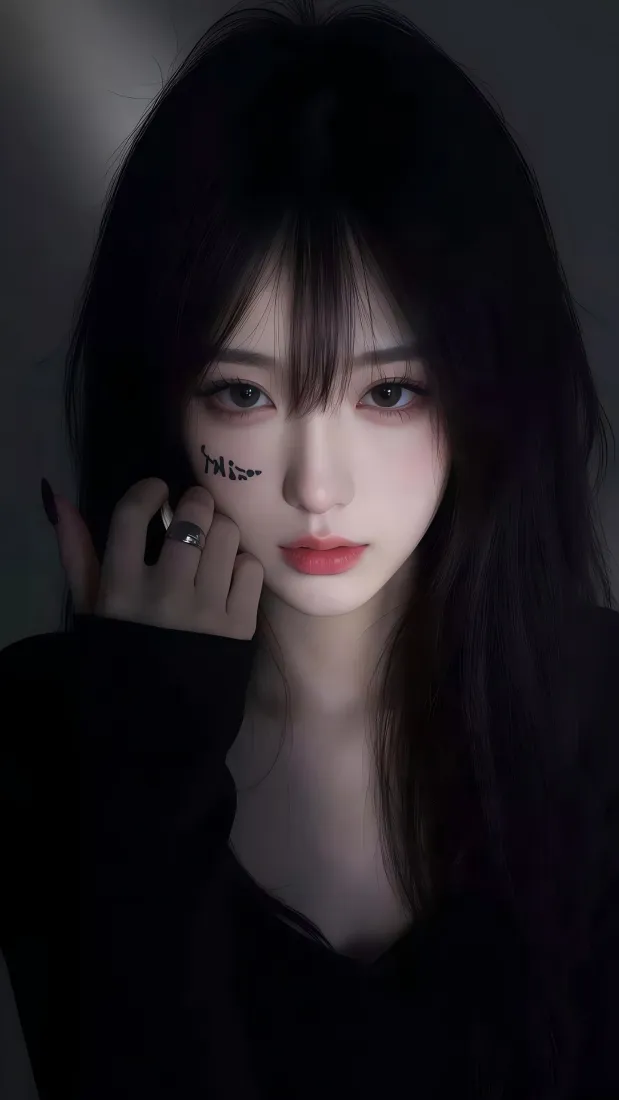 暗黑系美女手机壁纸｜深色背景图片 - 高冷御姐人像「哲风壁纸」