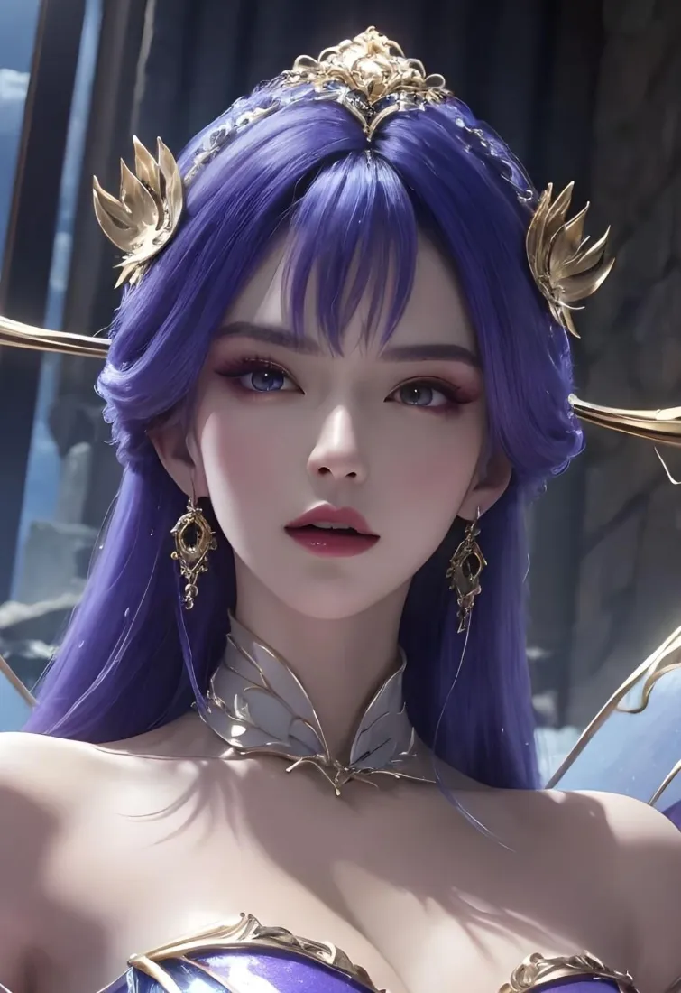 紫发动漫美女手机壁纸｜仙气古风背景图片 - 3D精致冷艳角色「哲风壁纸」