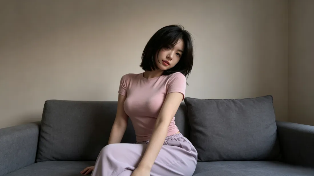 3k短发美女壁纸｜居家沙发背景图片 - 清新气质「哲风壁纸」