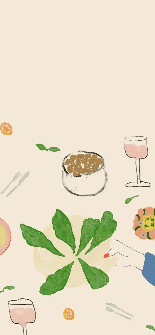 简笔美食手机壁纸｜三餐烟火日常背景图片 - 手绘治愈插画「哲风壁纸」