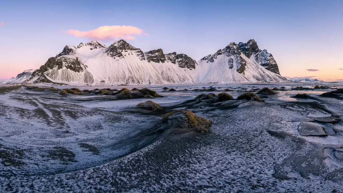 2k雪山海岸壁纸｜黄昏冰滩背景图片 - 高质感自然风景「哲风壁纸」
