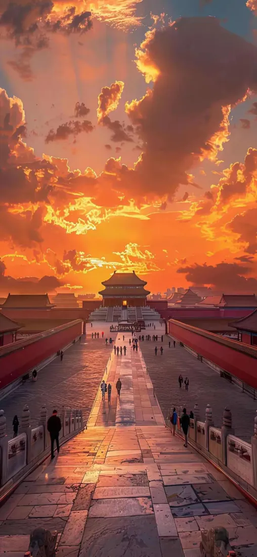 故宫手机壁纸｜黄昏故宫背景图片 - 爱国氛围感「哲风壁纸」
