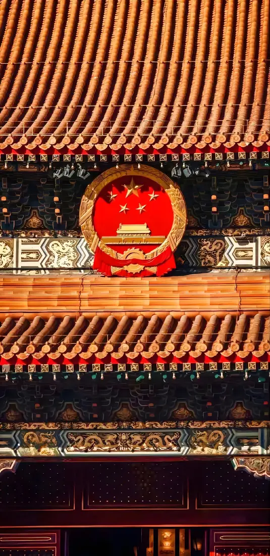 国徽手机壁纸｜中式古建筑背景图片 - 爱国主题「哲风壁纸」