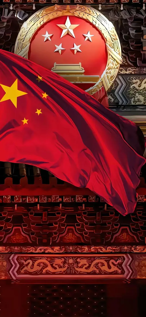 爱国主题手机壁纸｜国旗国徽红色背景图片 - 高清手机专用「哲风壁纸」