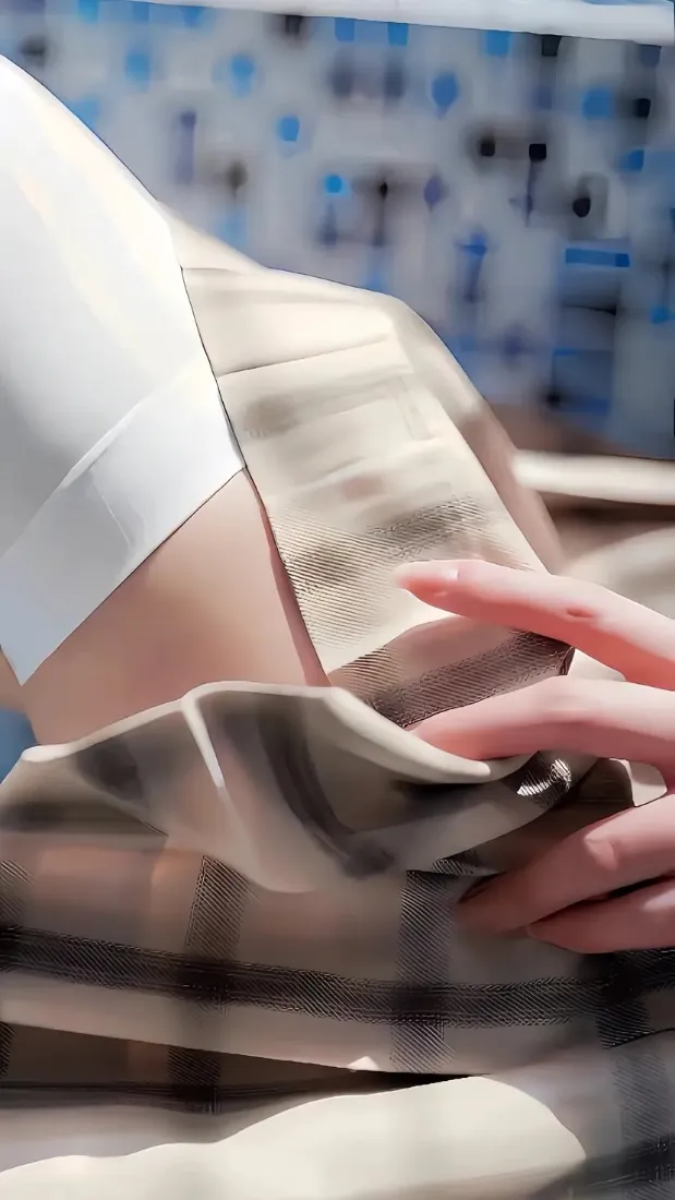 JK美女手机壁纸｜白衬衫百褶裙背景图片 - 二次元局部「哲风壁纸」