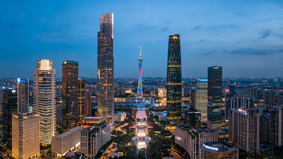 3k广州珠江新城壁纸｜城市夜景背景图片 - 摩天大楼天际线「哲风壁纸」