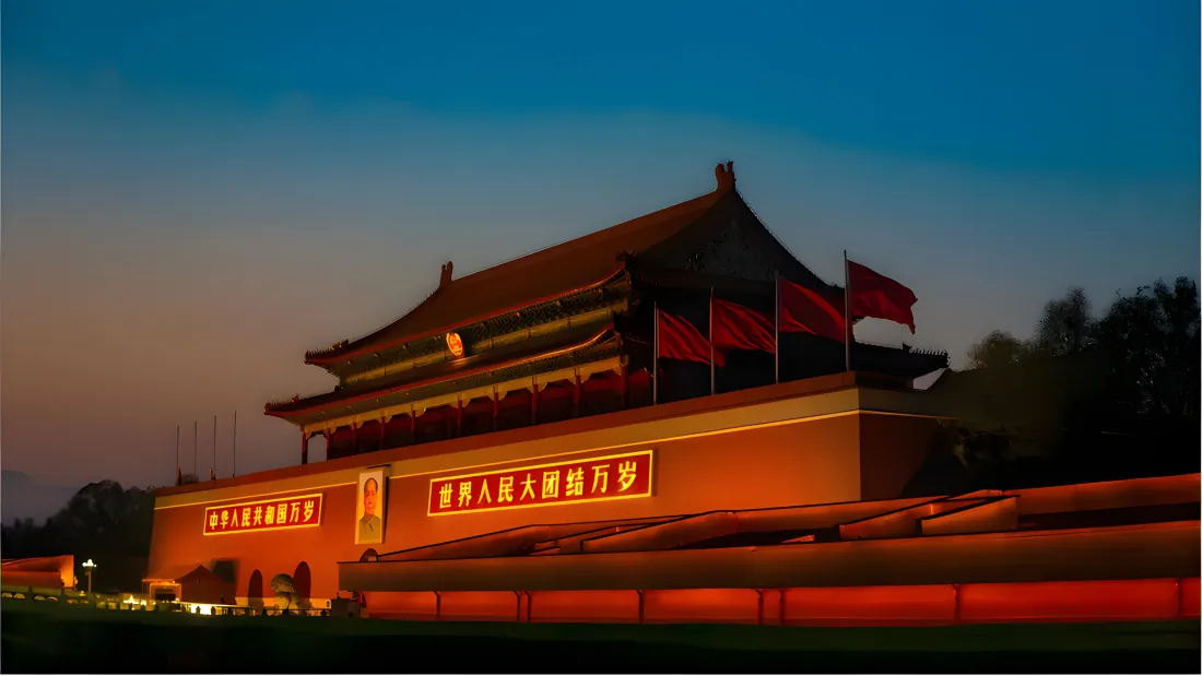 9k天安门壁纸｜爱国红色中式建筑背景图片 - 北京地标夜景「哲风壁纸」