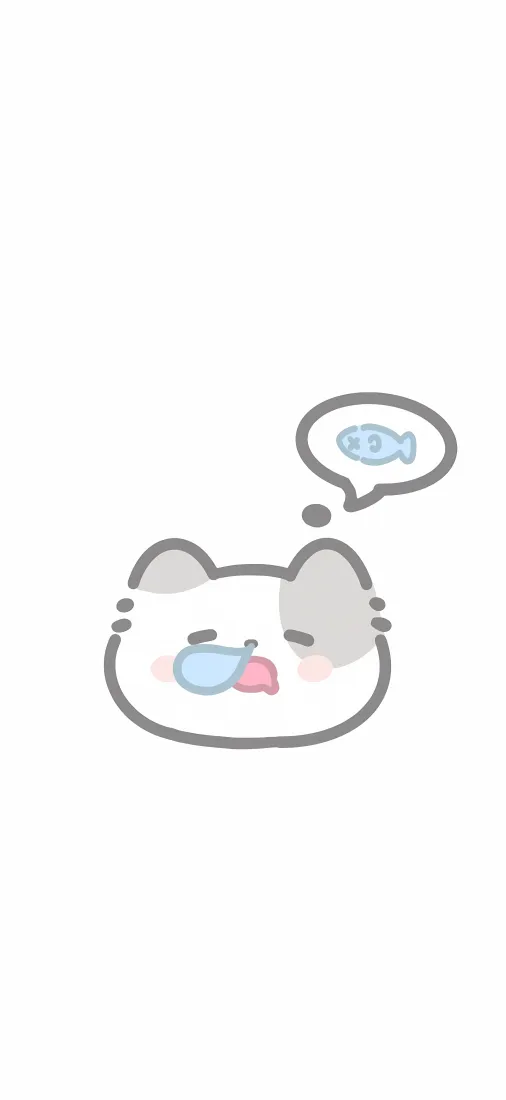 软萌卡通猫咪手机壁纸｜简约白色背景图片 - 治愈可爱手绘「哲风壁纸」