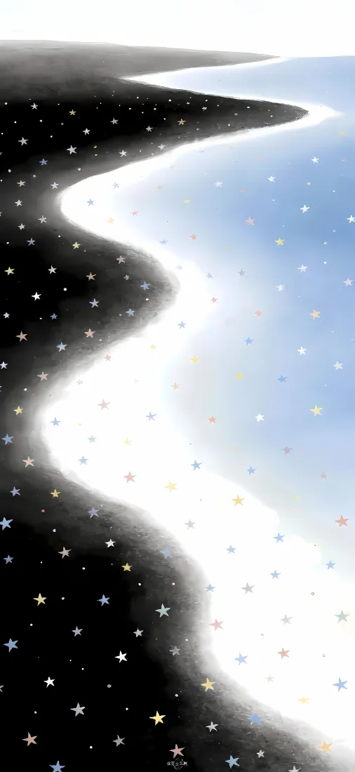 彩色星星手机壁纸｜蓝湖渐变背景图片 - 艺术创意插画「哲风壁纸」