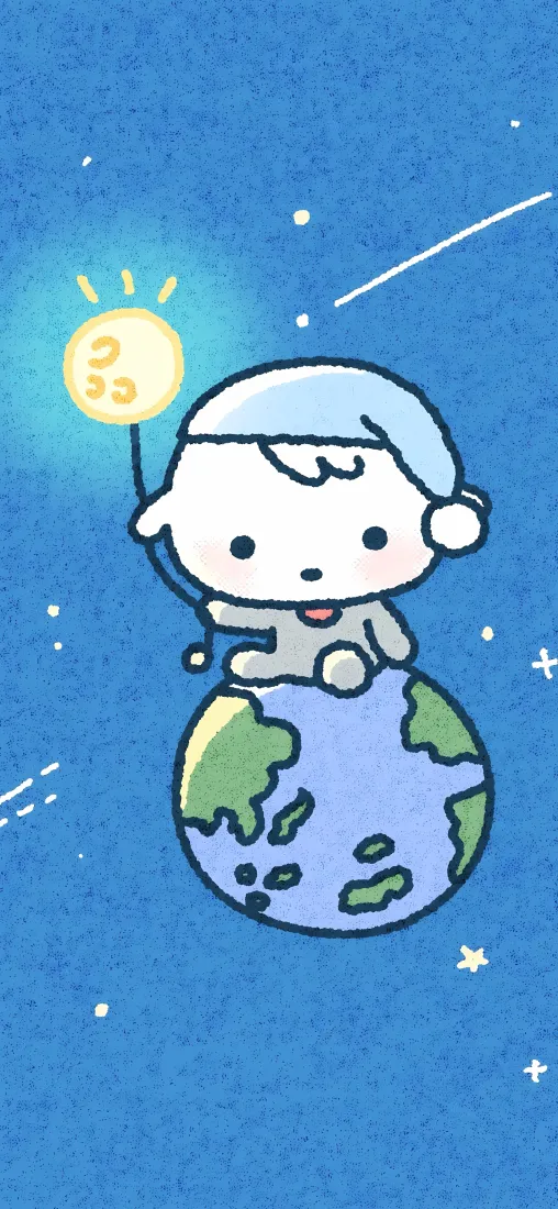 大耳狗手机壁纸｜地球星空背景图片 - 可爱治愈卡通「哲风壁纸」